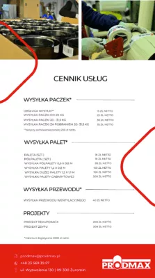 CENNIK USŁUG PRODMAX