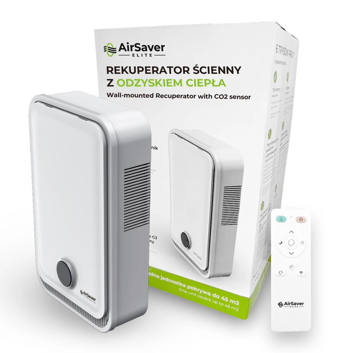 REKUPERATOR ŚCIENNY AIRSAVER ELITE 110m3/h